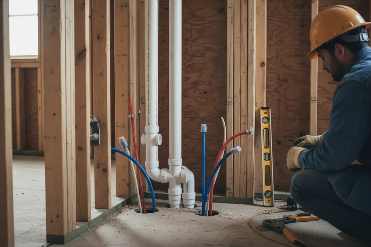Drain and supply rough-in during Drain Cleaning in Ironside