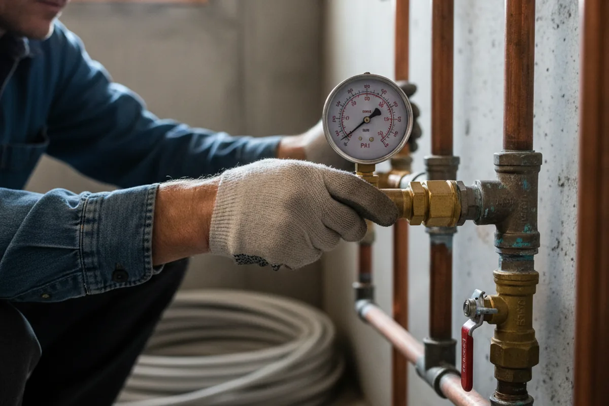 Pressure testing a repaired line during Water Line Repair in Ironside
